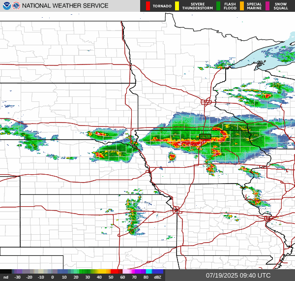 Weather radar map